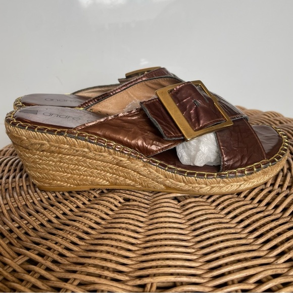 Andre Assous crossed straps Espadrilles wedges sandals size eu 38 usa 7.5 - Picture 10 of 15